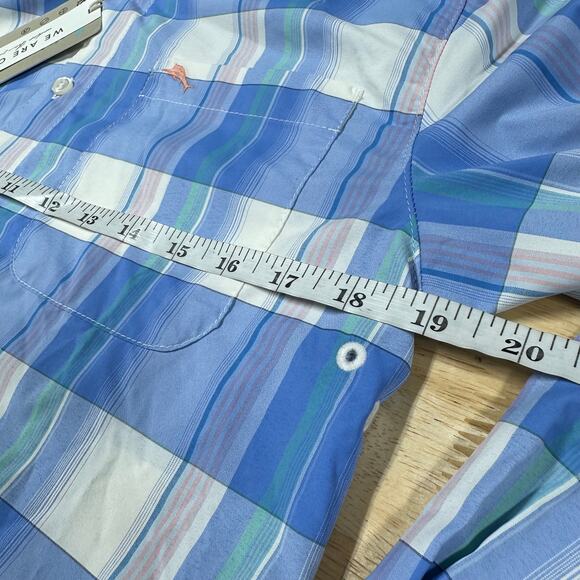 Tommy Bahama NWT Siesta Key Brisbane Plaid IslandZone Shirt Size XS Lightweight - Picture 10 of 11